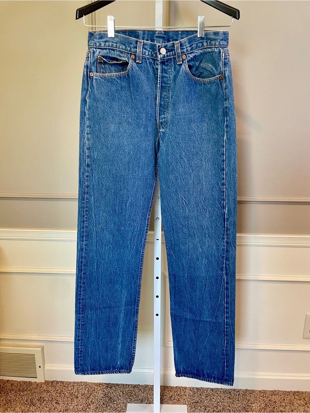 Vintage Levi's 501 Button Fly Men's Demin Jeans 32 x 34 80s Made in USA